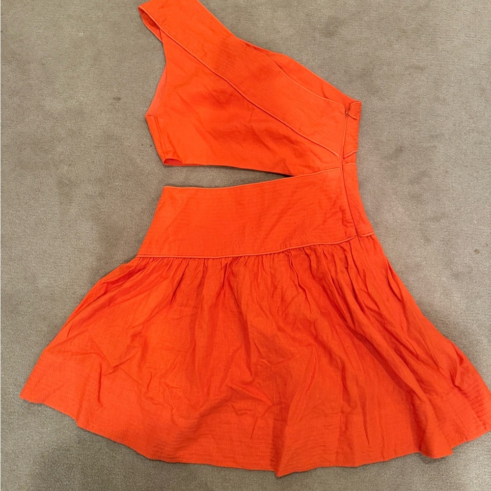 FARM Rio One Shoulder Orange Dress - Picture 4 of 4